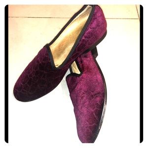 Burgundy Dara Velvet Slippers
